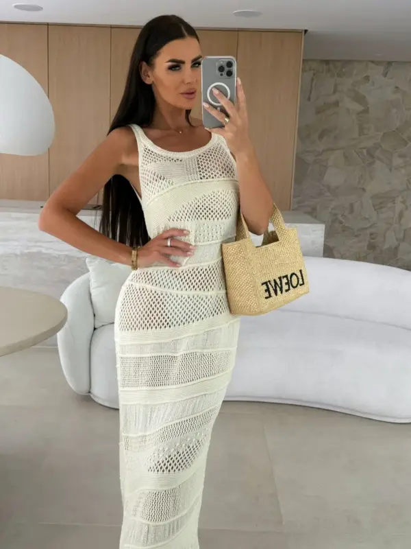 maxi pletena haljina