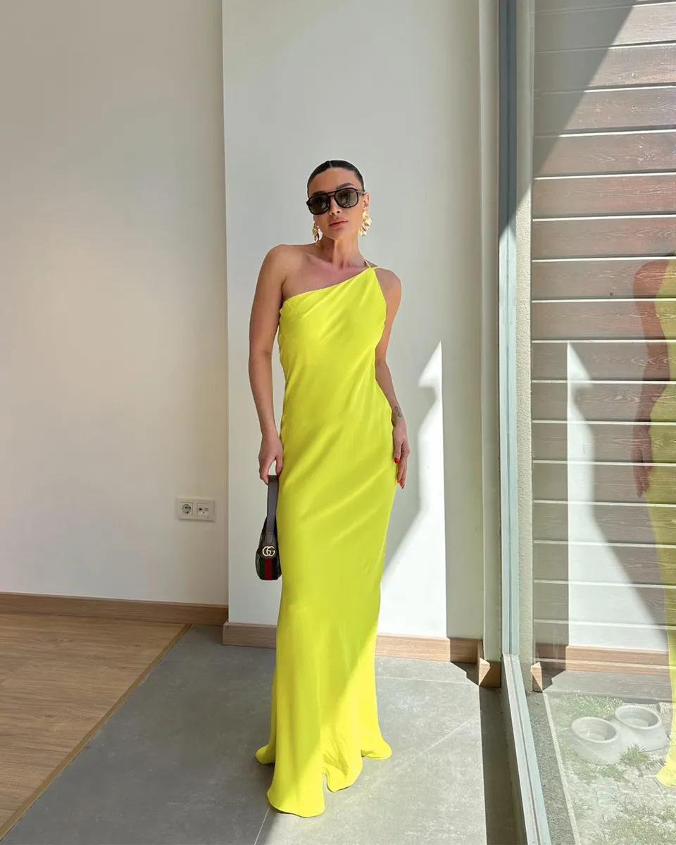 Maxi haljina Gael - neon žuta