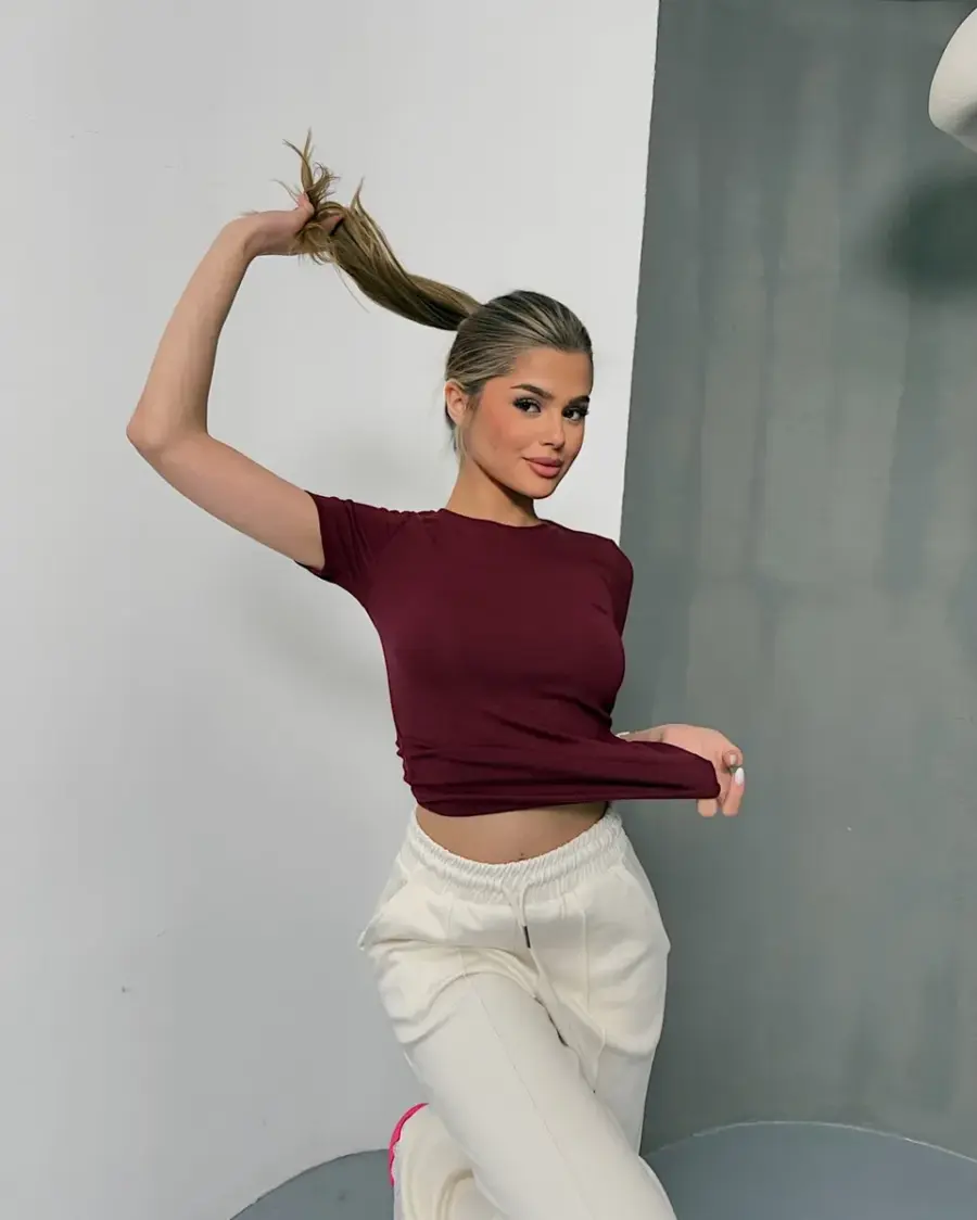 Majica Cora - bordo - Slika 1