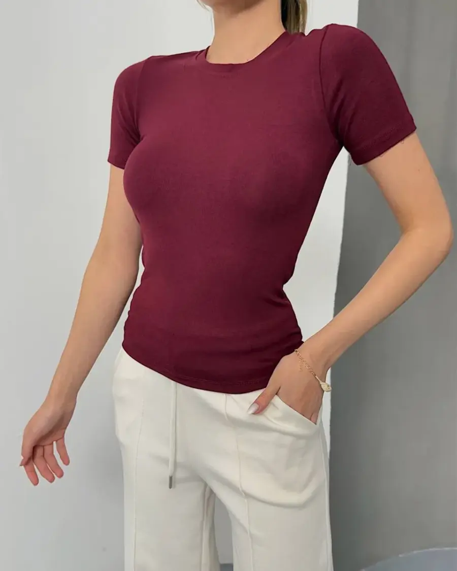 Majica Cora - bordo - Slika 2