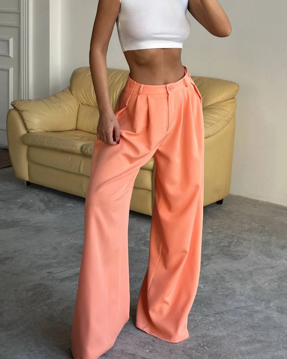 Palazzo hlače Finn - peach