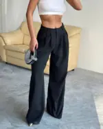 Palazzo hlače Finn - crne