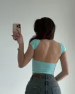 Majica Monia - tirkizna - Slika 2