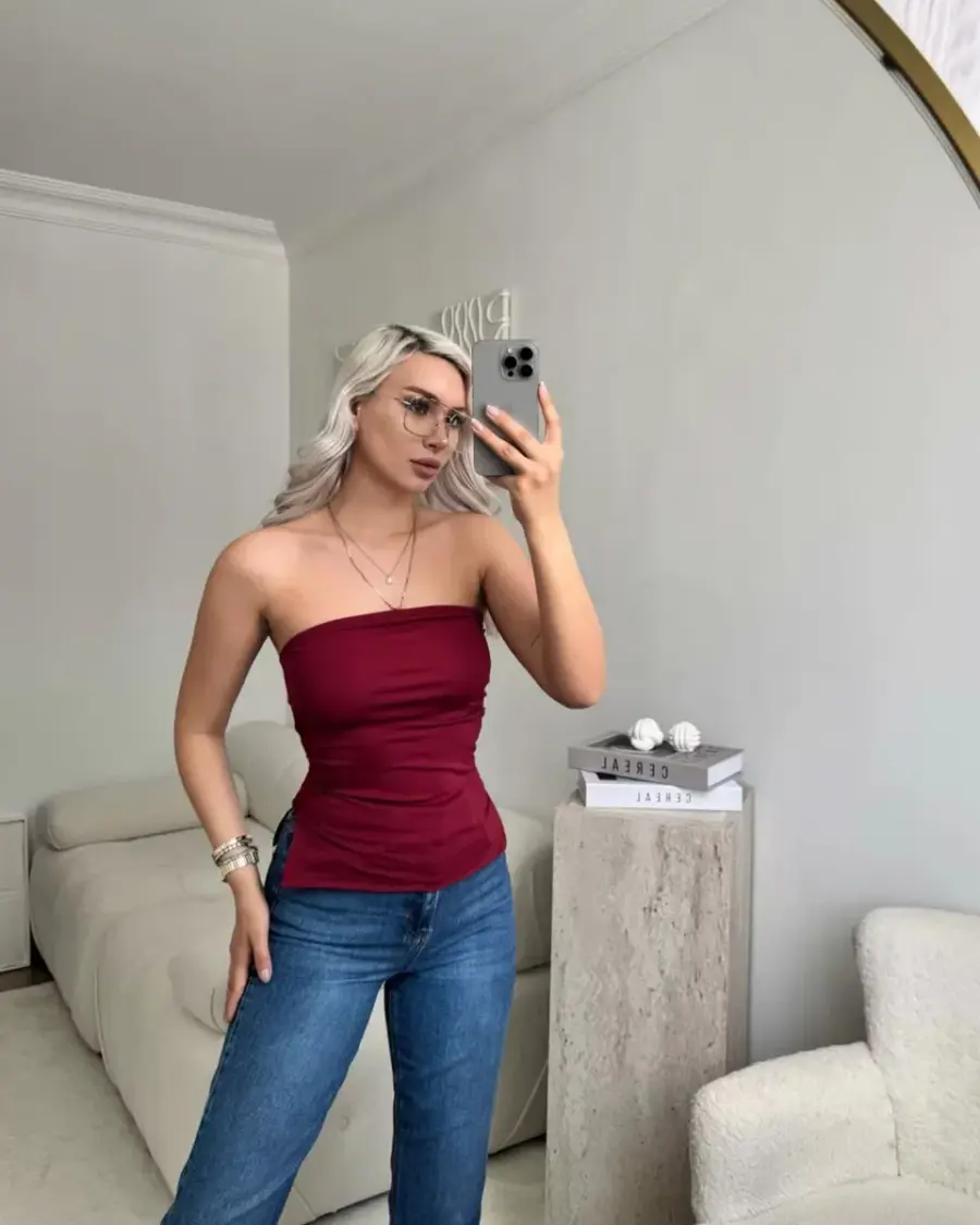 Top Nora - bordo - Slika 2