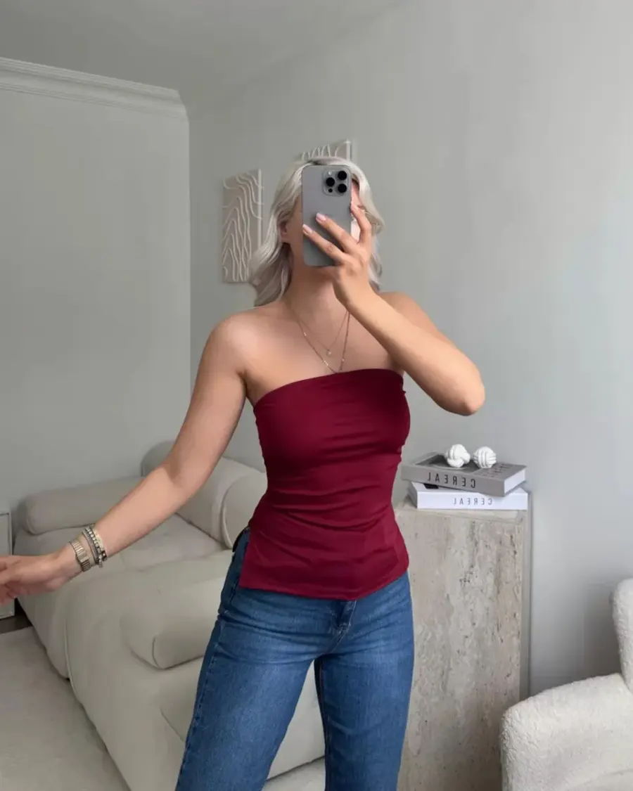 Top Nora - bordo - Slika 4