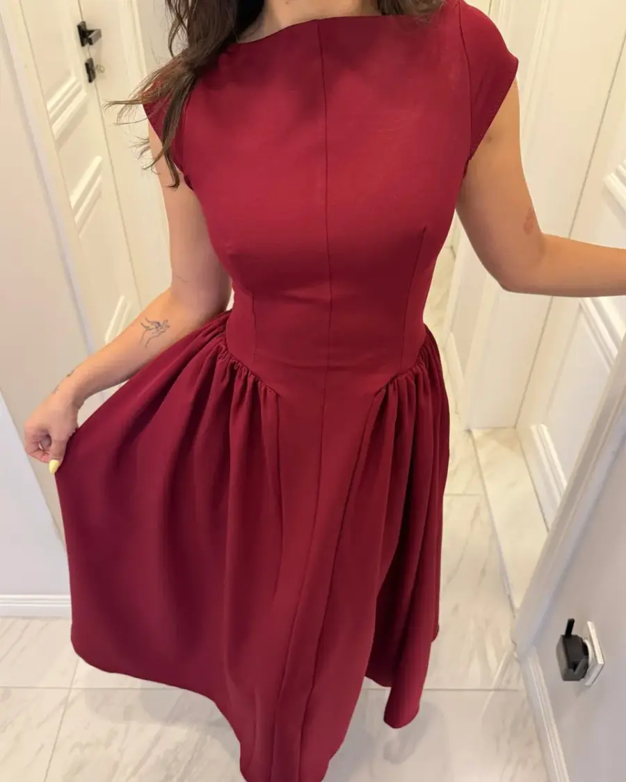 Midi haljina Harris - bordo - Slika 2