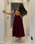 Midi haljina Harris - bordo - Slika 4