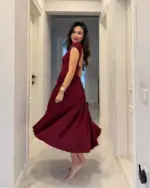 Midi haljina Harris - bordo - Slika 3