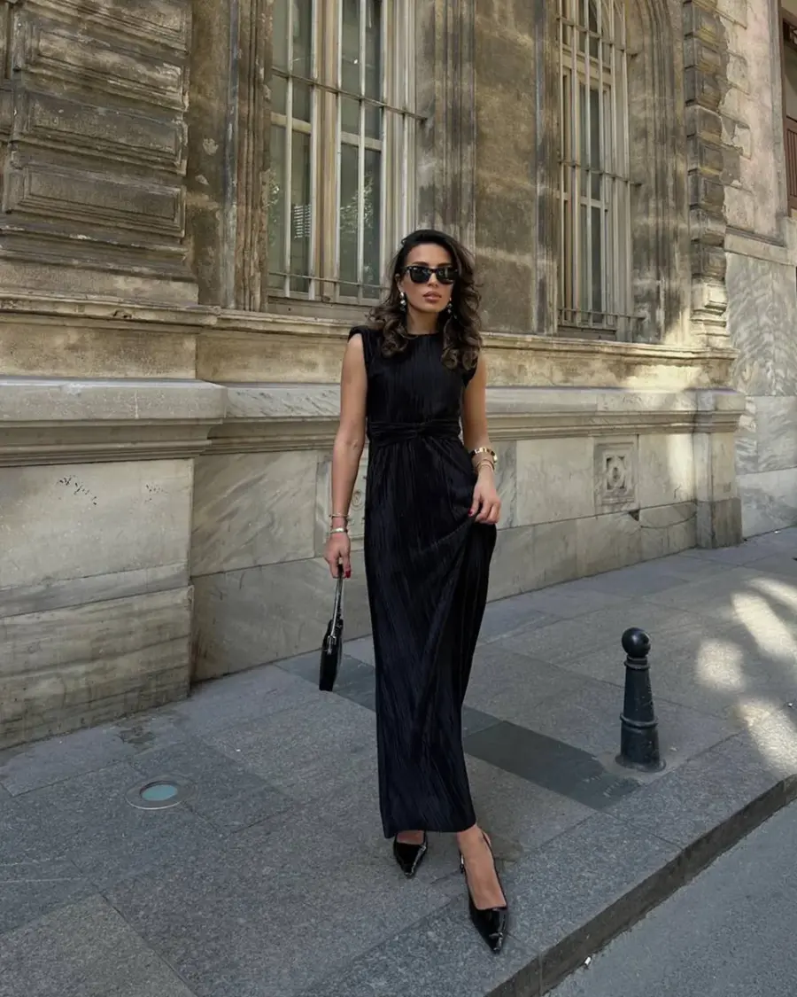 Maxi haljina Rochelle - crna - Slika 2