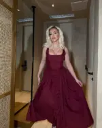 Midi haljina Brigitte - bordo - Slika 3