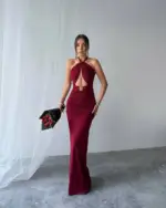 Maxi haljina Henras - bordo - Slika 5