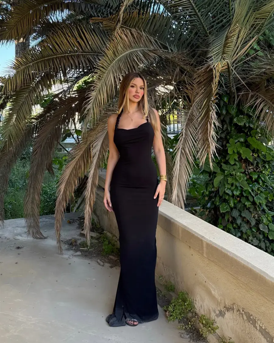 Maxi haljina Maia - crna - Slika 8