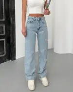 Farmerice široka nogavica Nessa - svijetli teksas - Slika 2