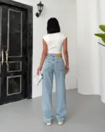 Farmerice široka nogavica Nessa - svijetli teksas - Slika 3