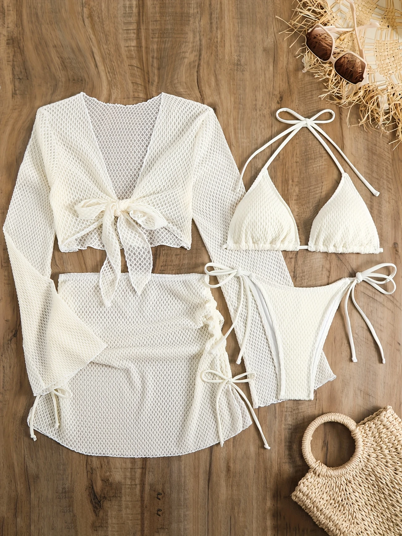 Četverodijelni set kupaćeg kostima Aqua - cream