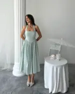 Midi haljina Nora - mint - Slika 2