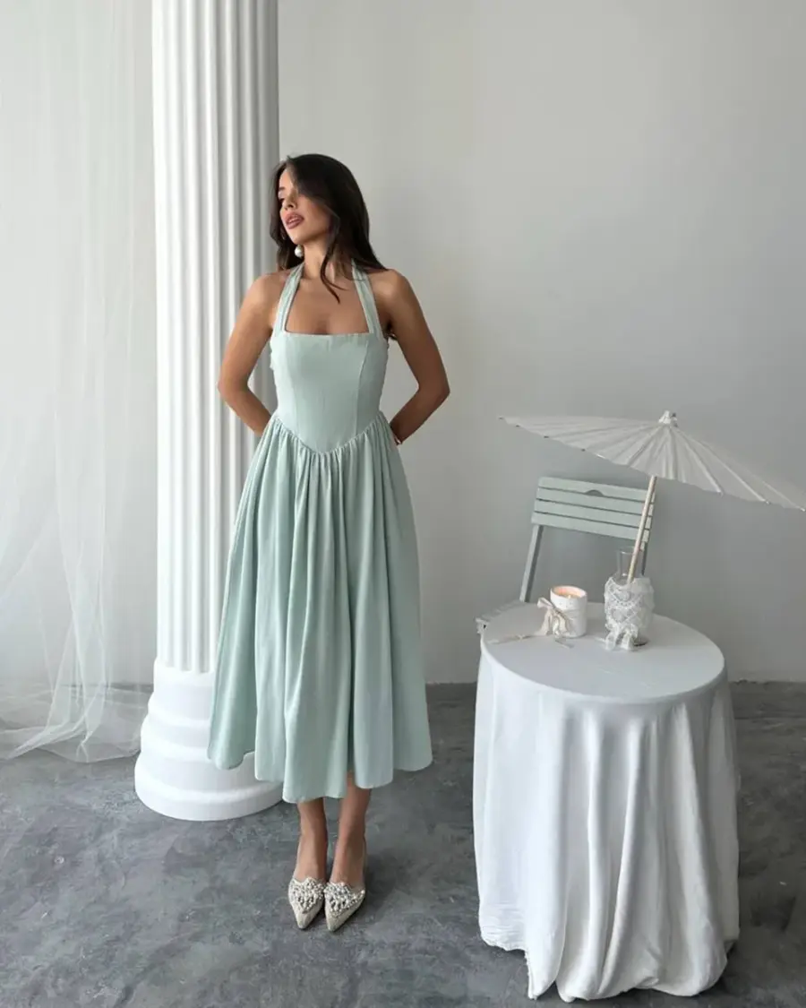 Midi haljina Nora - mint - Slika 2