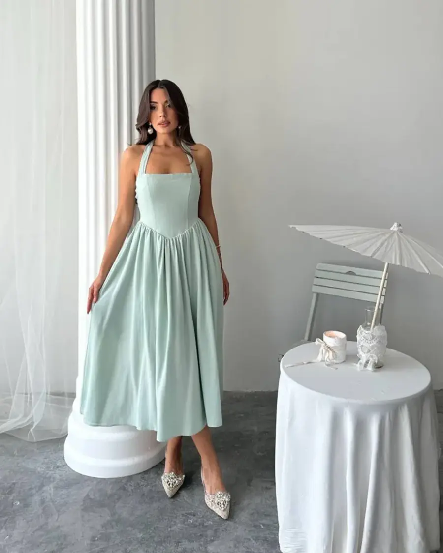 Midi haljina Nora - mint - Slika 1