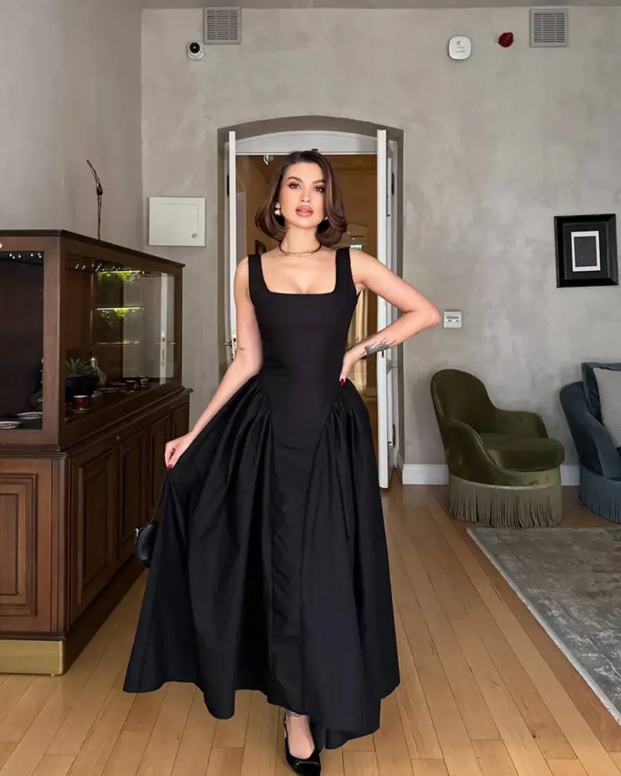 Midi haljina Brigitte - crna - Slika 3