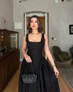 Midi haljina Brigitte - crna - Slika 4