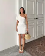 Mini haljina Brola - bijela - Slika 3