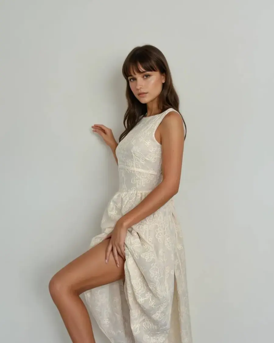 Midi haljina Monroe - cream - Slika 4