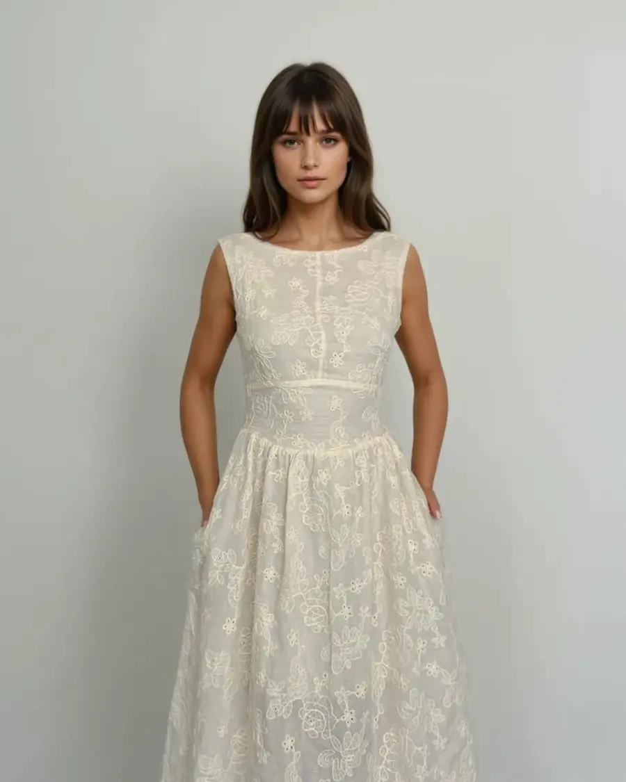 Midi haljina Monroe - cream - Slika 3