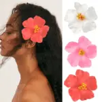 Šnala-ukras za kosu Hibiskus - crvena - Slika 3