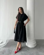 Midi haljina Lucy - crna - Slika 4