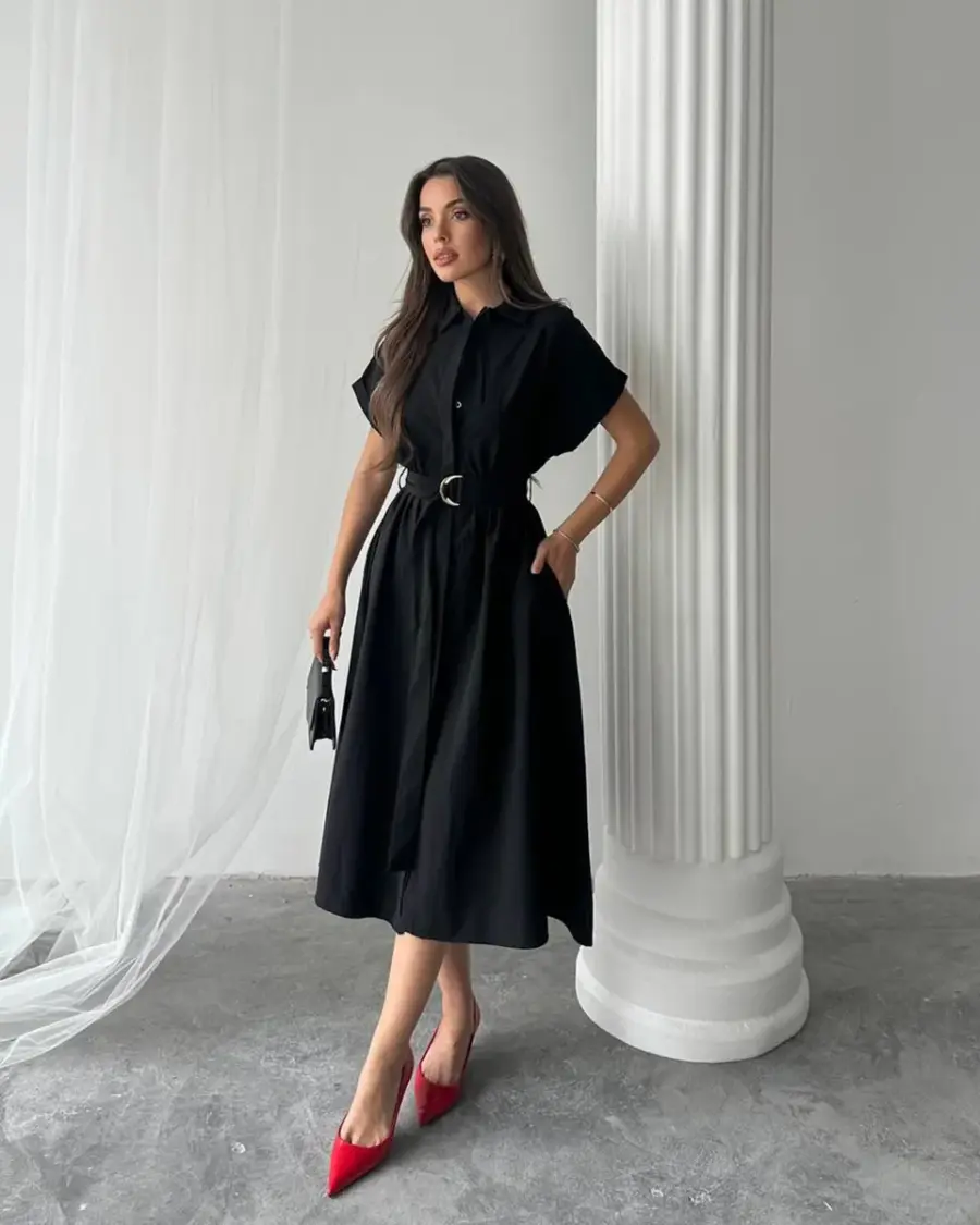 Midi haljina Lucy - crna - Slika 4