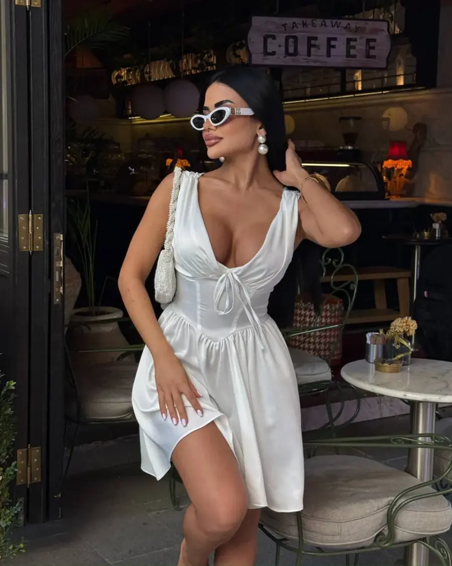 Mini haljina Lumina - bijela - Slika 5