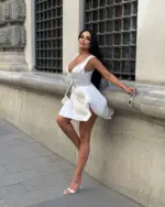 Mini haljina Lumina - bijela - Slika 7