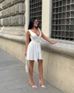 Mini haljina Lumina - bijela - Slika 4