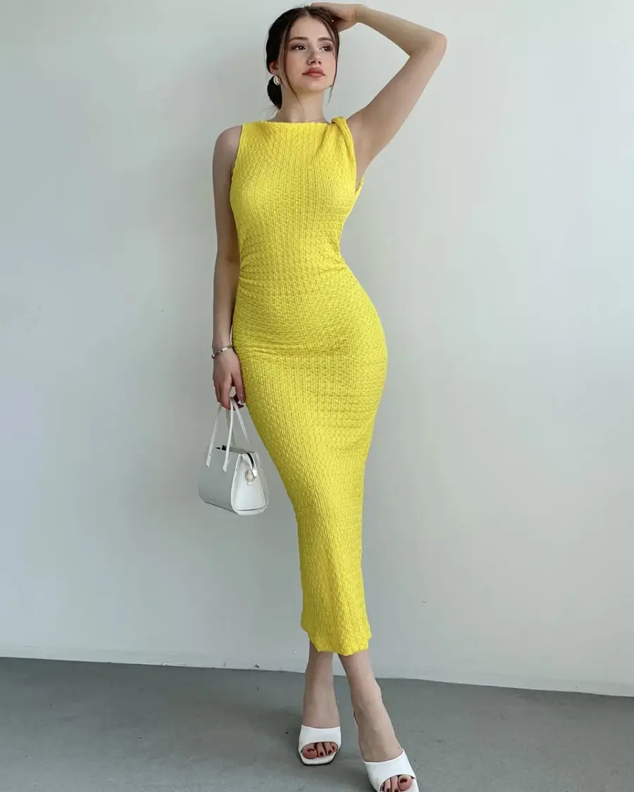 Midi haljina Niki - žuta - Slika 5