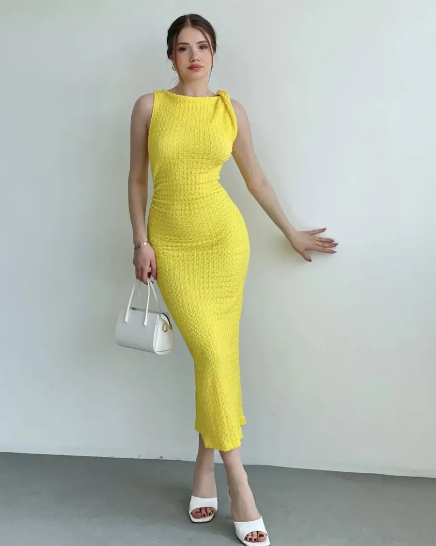 Midi haljina Niki - žuta - Slika 2