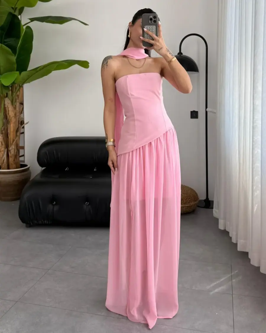 Maxi haljina Maliyah - roza - Slika 1