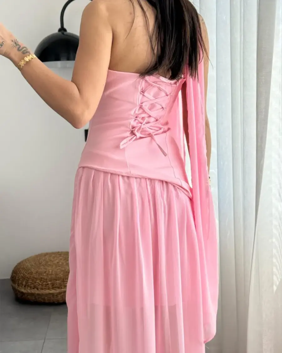 Maxi haljina Maliyah - roza - Slika 4