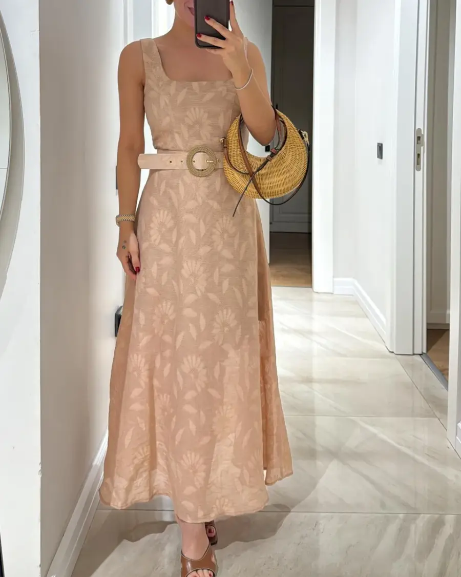 Midi haljina Isadora - bež - Slika 3