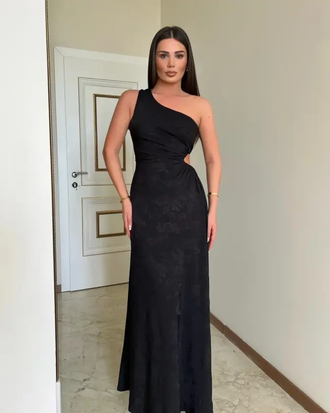 Maxi haljina Derlon - crna