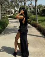 Maxi haljina Astrid - crna - Slika 6