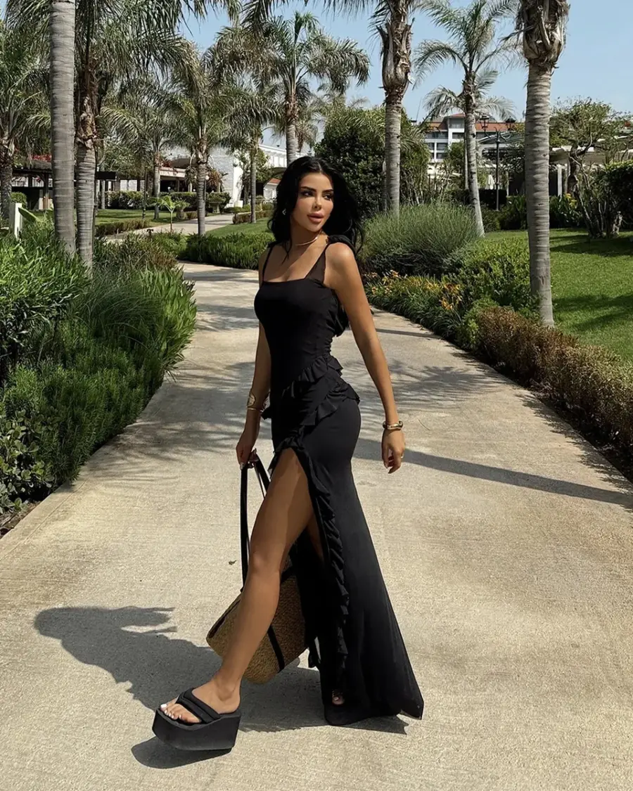 Maxi haljina Astrid - crna - Slika 5