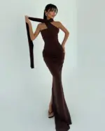 Maxi haljina Tia - smeđa - Slika 3