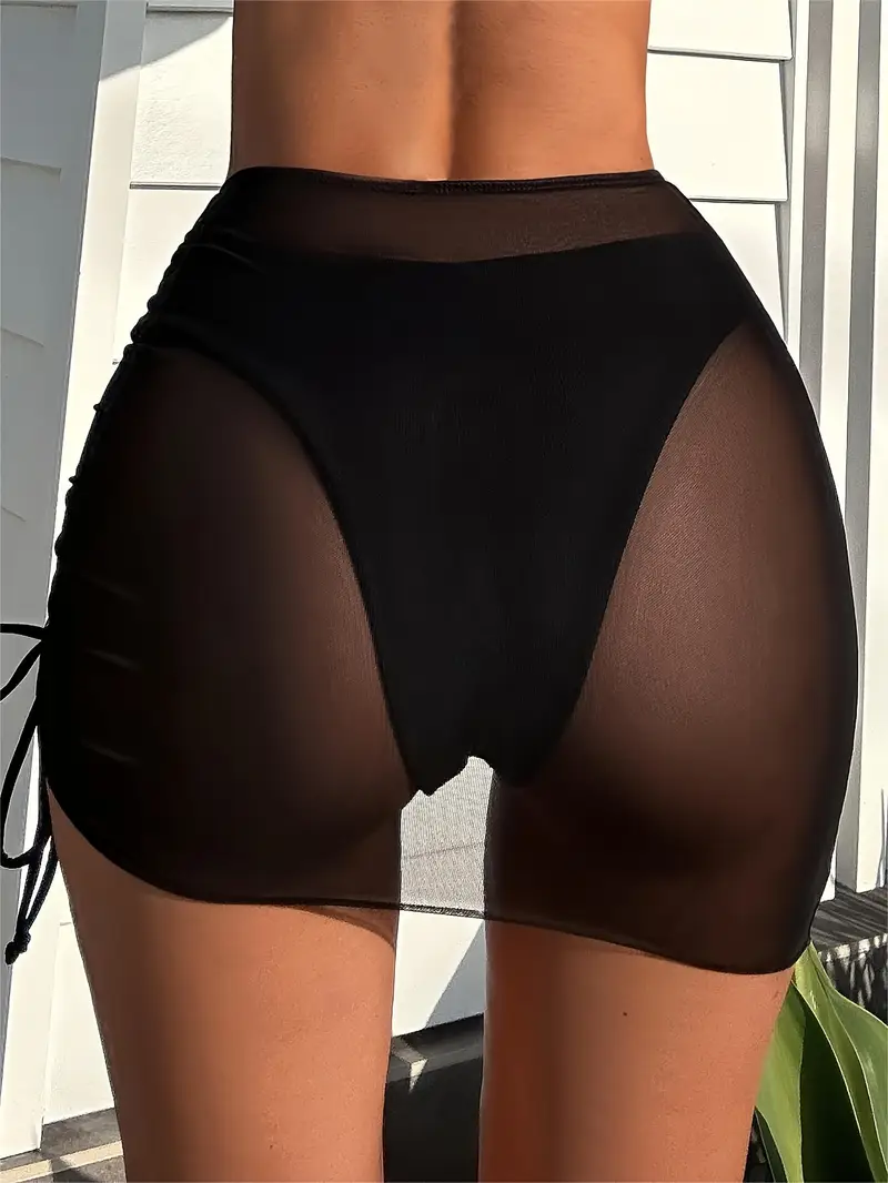 Suknja/pareo za plažu Mesh - crni - Slika 2