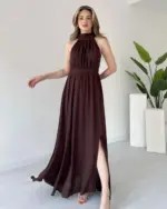 Maxi haljina Herlan  - smeđa - Slika 4