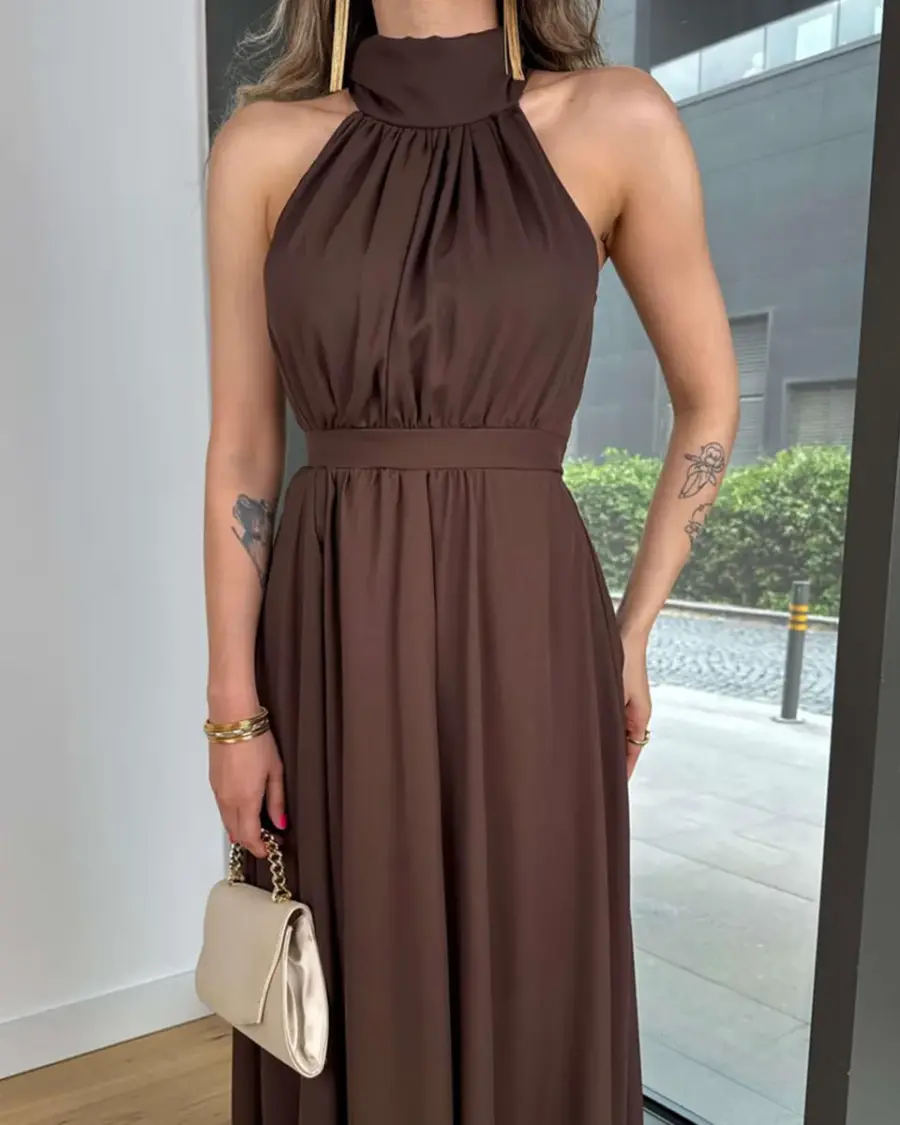 Maxi haljina Herlan  - smeđa - Slika 3