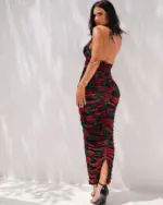 Maxi haljina Silia - digital print ruže - Slika 6