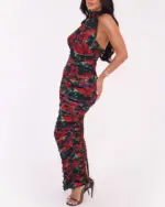 Maxi haljina Silia - digital print ruže - Slika 2