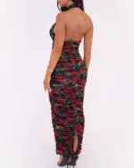 Maxi haljina Silia - digital print ruže - Slika 4