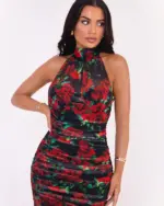 Maxi haljina Silia - digital print ruže - Slika 5