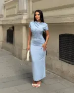 Midi haljina Olwen - plava - Slika 3